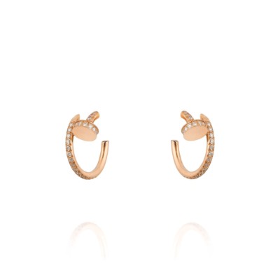 CARTIER JUSTE UN CLOU HOOP EARRINGS SMALL MODEL PAVED REF. B8301429
